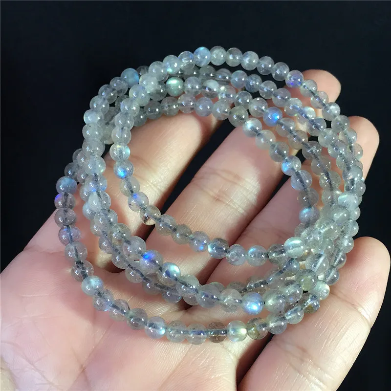 Retro national style natural crystal bracelet grey moonlight hand string men and women lovers | Дом и сад