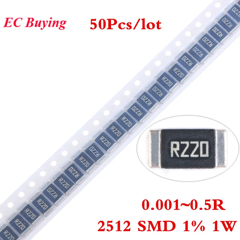 50pcs 2512 SMD Alloy Resistor Chip 1W 1% 0.001R 0.0015R 0.01R 0.012R 0 ...