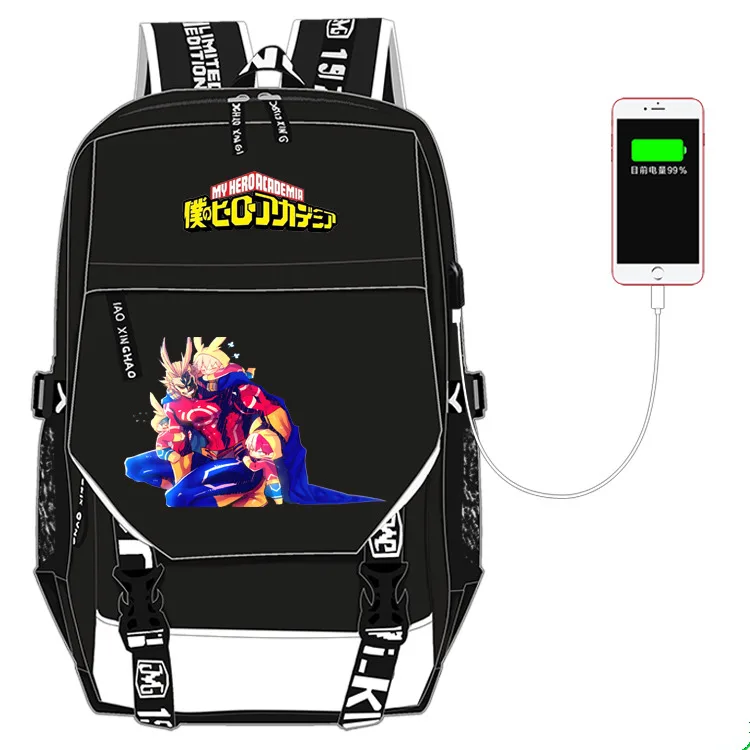 Boku no hero Academy рюкзак Многофункциональный USB зарядка школьный рюкзак My hero Academy аниме сумка на плечо для ноутбука дорожные сумки подарок