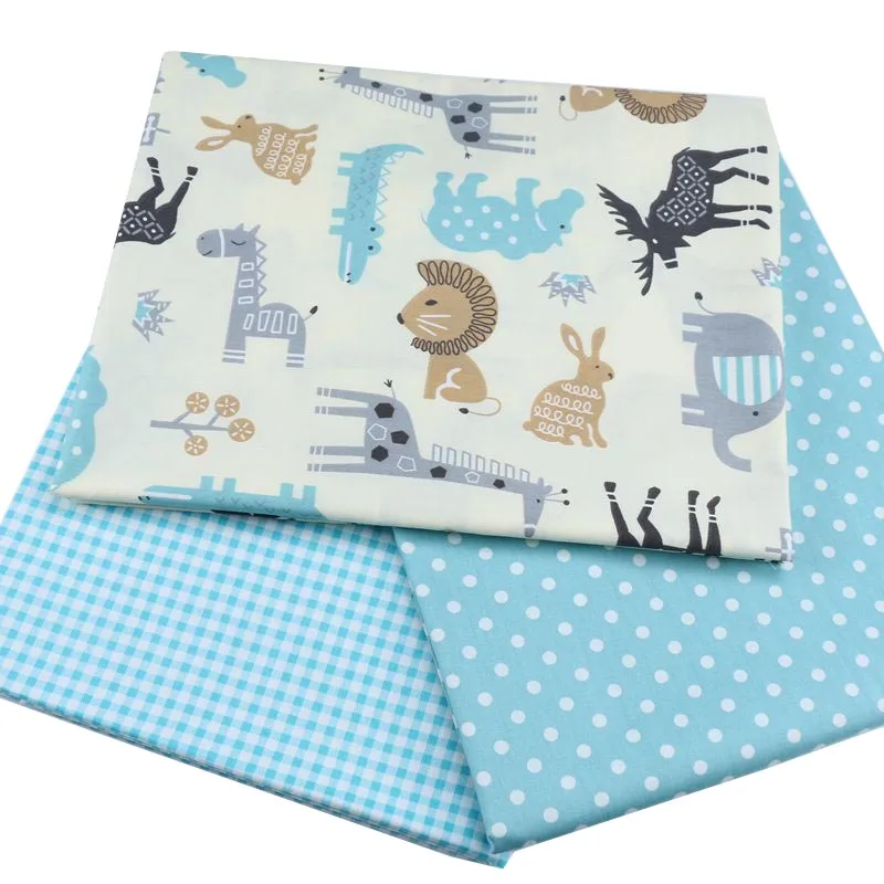 Syunss Blue Animal Grid Dot Printed Cotton Fabric DIY Tissue Patchwork
Telas Sewing Baby Toy Bedding Quilting Tecido The Cloth