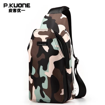 

Hot!! Men's Nylon Camouflage Chest Bag Shoulder Bag For Men Messenger Bag Business Fashion Leather Purse Travel Bag