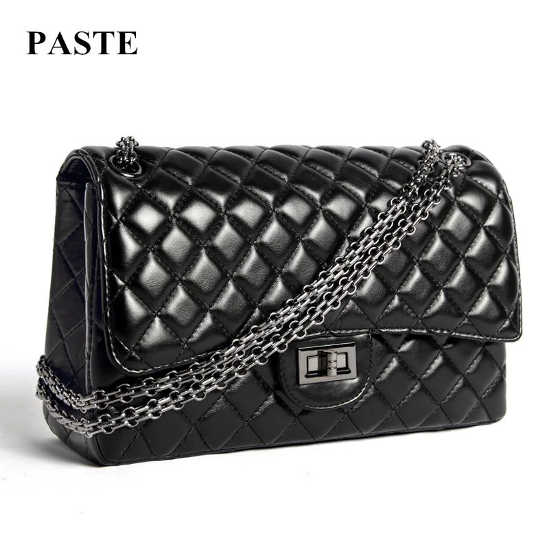 High Grade Fashion Brand Designer Real Sheepskin Handbags Classic Flap Chain Shoulder Bags Elegant Women Messenger