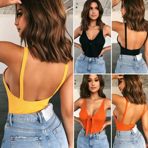 

2019 Summer Woman Sexy V-Neck Jumpsuit Tops T-shirt Clothes Bodysuit Romper Playsuit