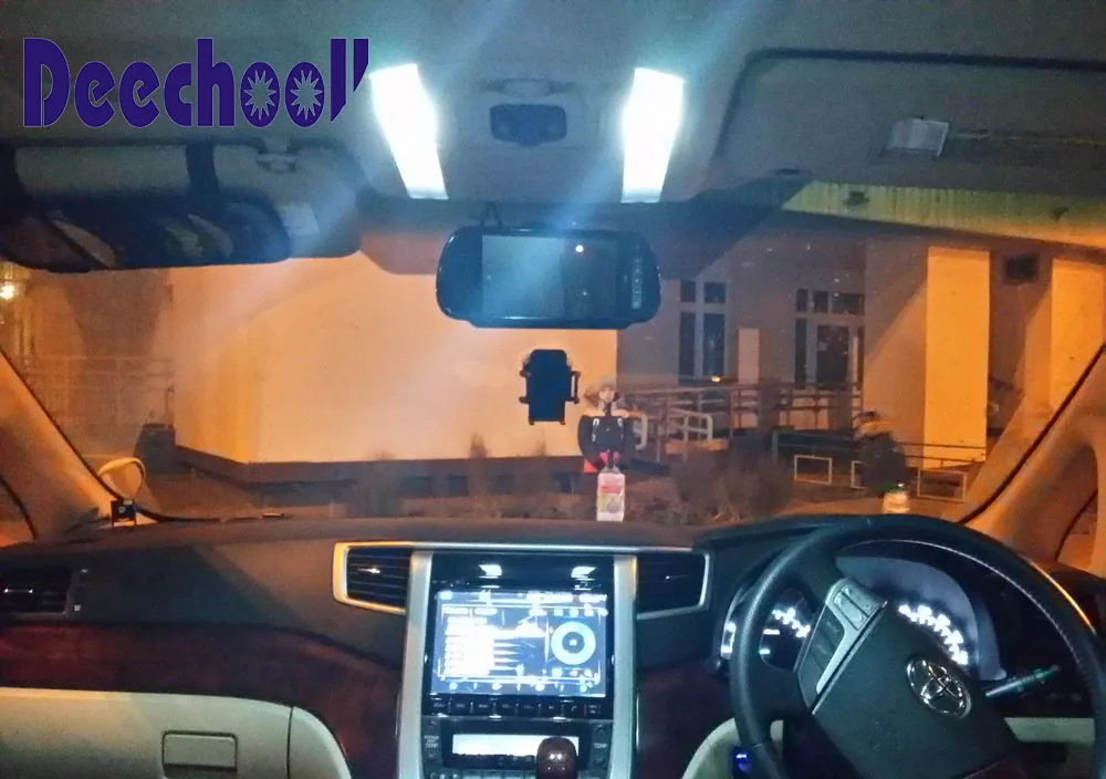 Deechooll 6 шт. Автомобильный светодиодный светильник s для Toyota Alphard Vellfire 2009-, Canbus 3030 авто Внутреннее освещение лампы для карты купольный светильник