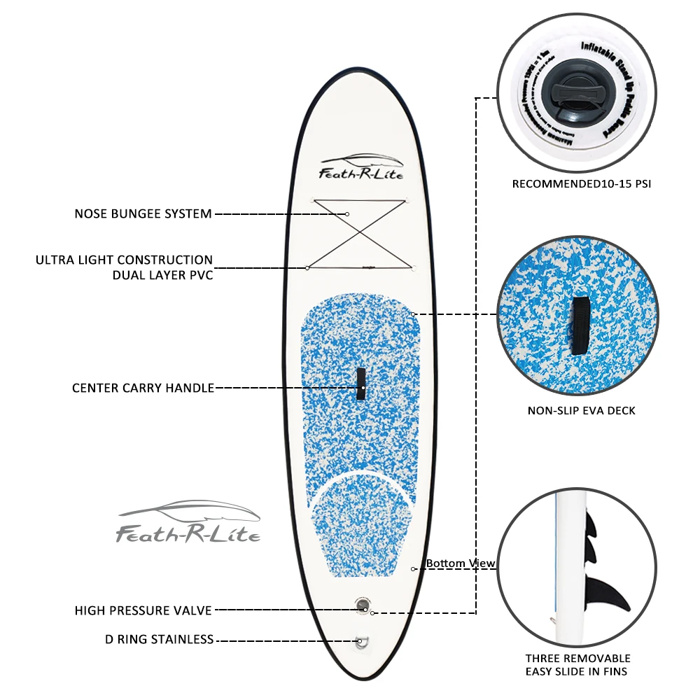 FunWater 305*74*10 см Надувное весло-весла для серфинга baord sup Paddle