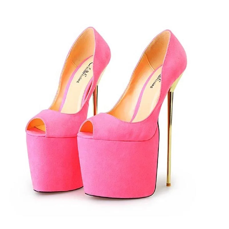 

Sexy 22cm Suede Open-toed High Heels Leisure Women Pumps Ladies Shoes Woman Chaussure Femme Zapatos Mujer sapato feminino
