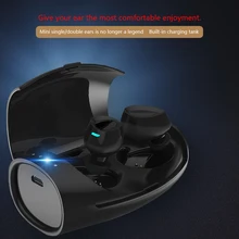 The invisible mini High quality comfortable 2in1 Bluetooth headset with Mic waterproof Wireless cordless charging Mobile