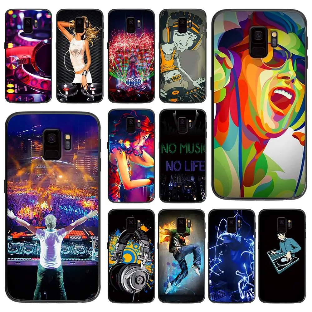 Мягкий чехол для телефона ddj dj music samsung Galaxy S6 S7 S8 S9 S10e Plus Note 8 9 черный силиконовый s |