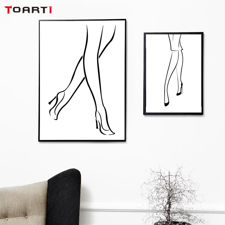 Female Legs Minimalist Line Drawing Wall Art Figure Paintings Nordic Posters&Prints Modular Pictures Living Room Home Decoration (3)