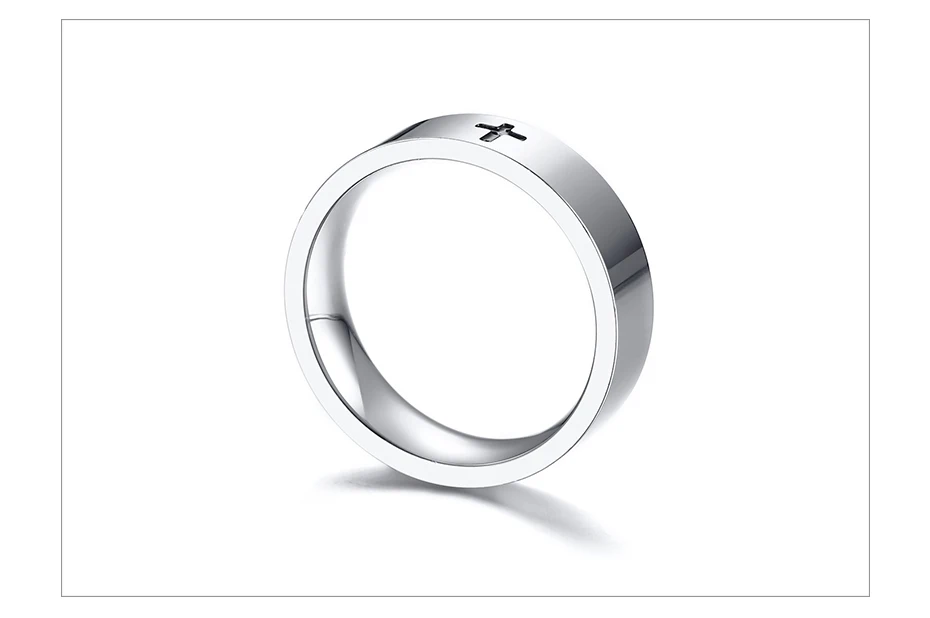 Классические кольца с крестом для женщин и мужчин, 4 мм, зеркальные обручальные кольца из нержавеющей стали, повседневные ювелирные изделия унисекс с религиозным Христом
