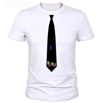 

Tie printed T shirt NEW Short sleeves hommes manches Brand Design homme hauts Tees mode Casual cravate t-shirts pour homme