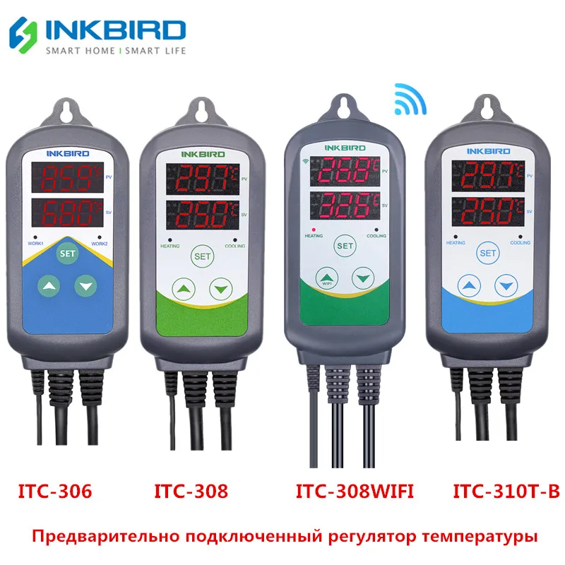 Online Controlador de temperatura tipo Inkbird 4 relé dual de calefacción y refrigeración para la elaboración de Terrario de acuario de invernadero Carboy