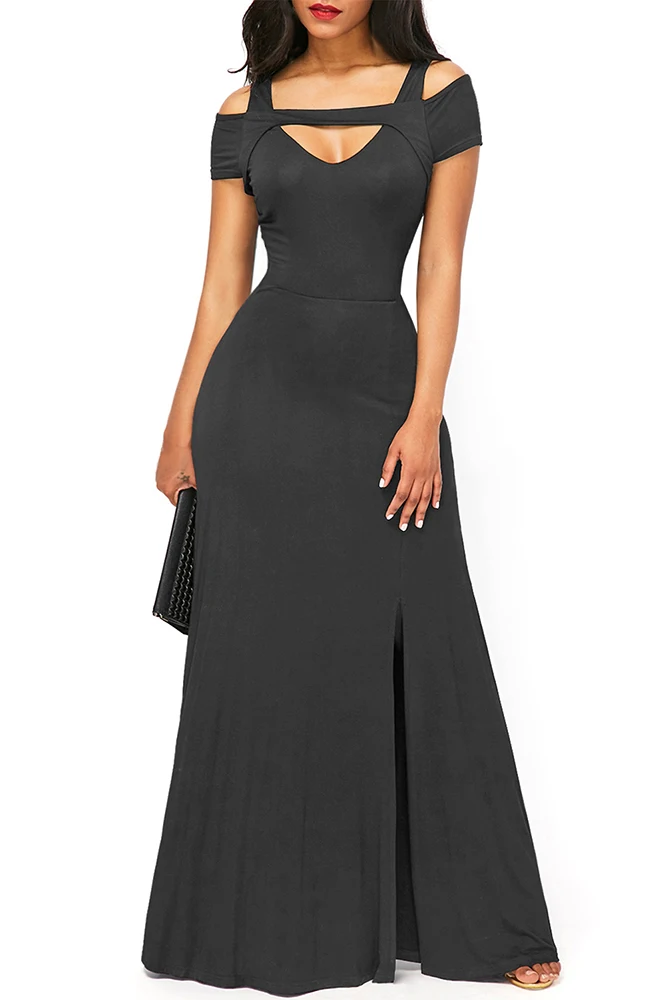 Grey-Cold-Shoulder-Front-Slit-Flare-Maxi-Dress-LC61752-11-1