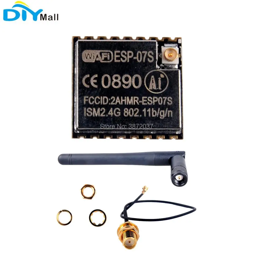 

10 шт./лот ESP8266 ESP-07S серийный Wifi беспроводной модуль 2,4G 3DBI антенна U. FL к женскому SMA кабель для Arduino