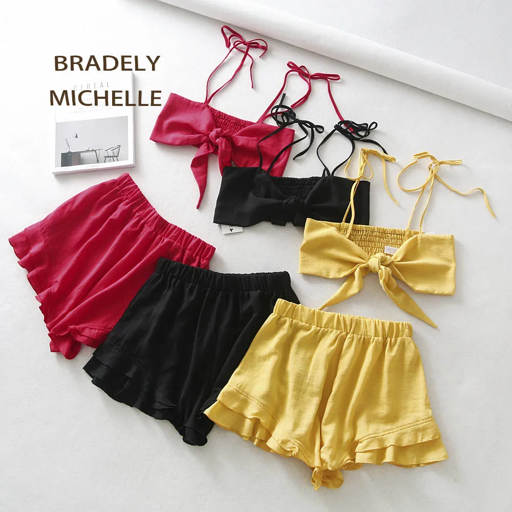 Женский комплект из двух предметов BRADELY michile топ и штаны летняя одежда