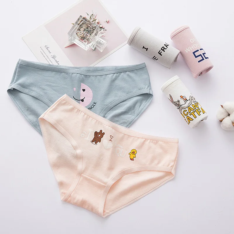 

Panties For Women Girls Briefs Cute Lingerie Cotton Cartoon Fashion Breathable Ladies Underwear Female Panty