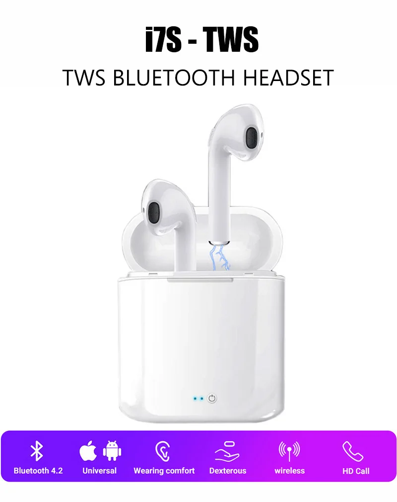 

i7s TWS Mini Bluetooth Wireless Earphones Earbuds with Charging Box Sports Headsets Android Audifonos for All Smart Mobile Phone