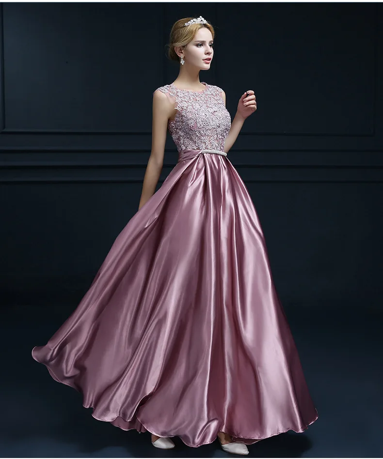 satin bridesmaid gown