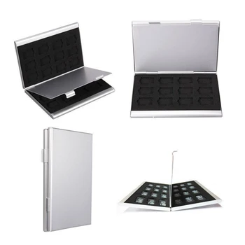 

2019 For Micro SD Memory Card Modern Style 24TF Card Box Holders Aluminum Memory Card Storage Case Sliver
