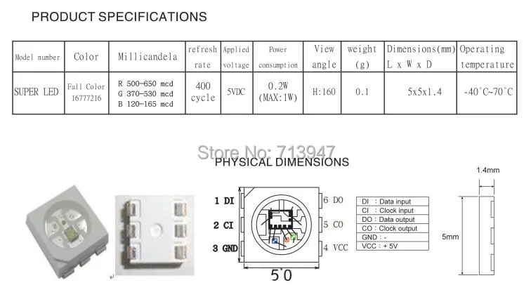 100x высокое качество 6pin apa102 SMS RGB LED чип будет заменить 2812 чип Бесплатная доставка