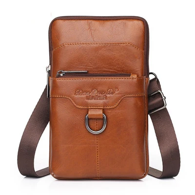 MEIGARDASS пояса из натуральной кожи поясные сумки для мужчин маленькая поясная сумка чехол для сотового телефона кошелек мужской плечо сумка через плечо портмоне - Цвет: style2 brown