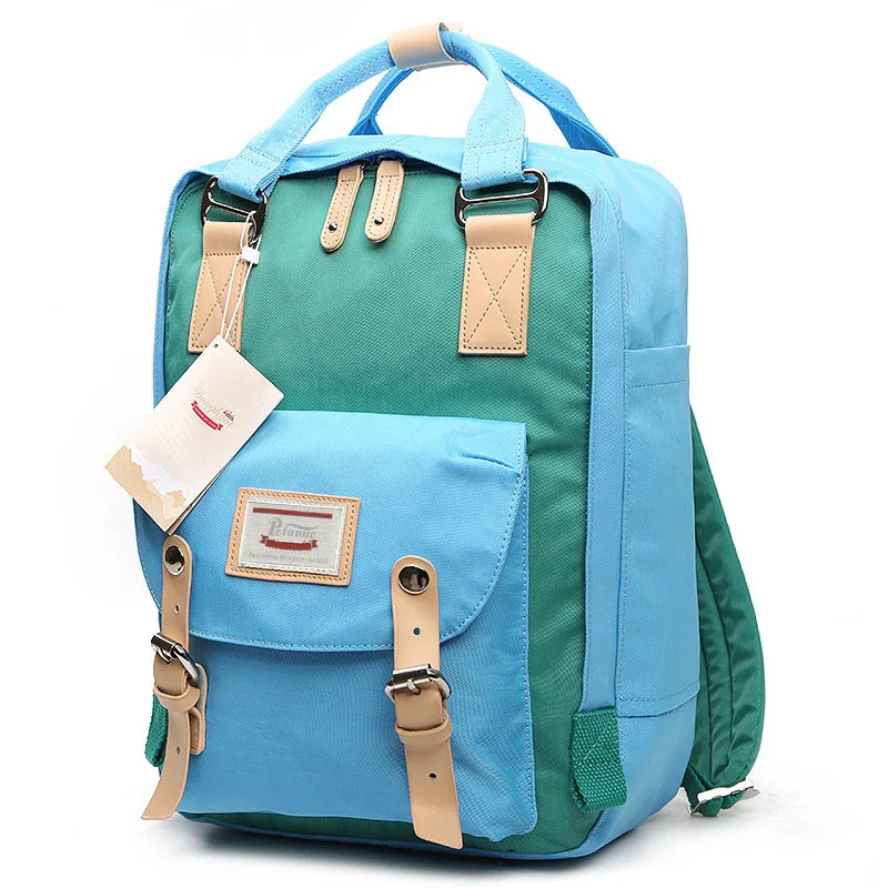 Женский рюкзак, школьная сумка для девочек, женская модная популярная задняя Сумка, нейлоновая однотонная дизайнерская сумка в стиле пэчворк, дорожная сумка, чехол для ноутбука, повседневное использование - Цвет: 24