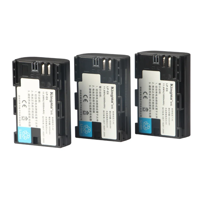 KingMa 3PCS LP-E6 Battery For Canon EOS 5DS R 5D Mark II 5D Mark III 6D 7D 60D 60Da 70D DSLR EOS 5DS R Camera зарядное устройство canon ac e6n for eos 5d mark ii eos 5d mark iii eos 70d eos 6d eos 7d eos 7dmark ii eos 5ds