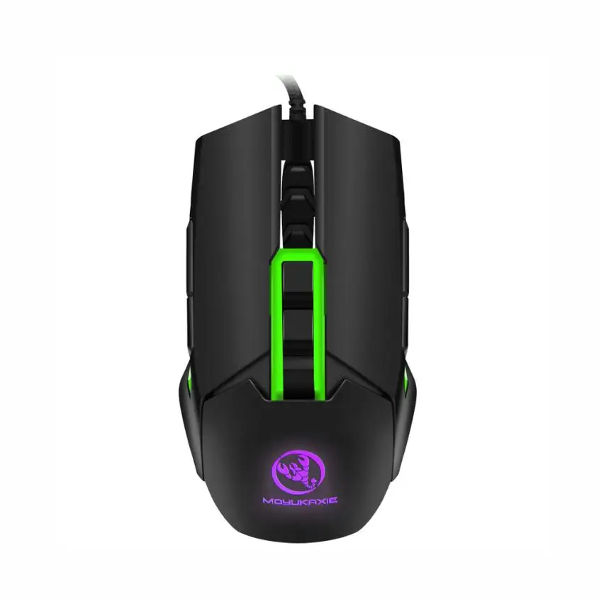 7 кнопок Проводные механические макросы Define Gaming mouse 3200 dpi для ноутбуков или ПК мыши OC19 Прямая - Цвет: green