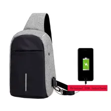 Мужская Унисекс Противоугонная Водонепроницаемая нейлоновая подвеска, нагрудная сумка, сумка через плечо, рюкзак, кошелек с usb-портом для зарядки и наушниками