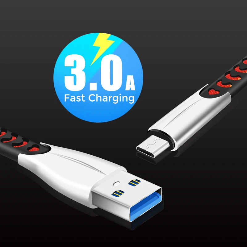 

3A Fast Charging Micro USB Cable 1M Fast Charging Cable For Samsung Huawei Xiaomi LG Android Microusb Mobile Cables