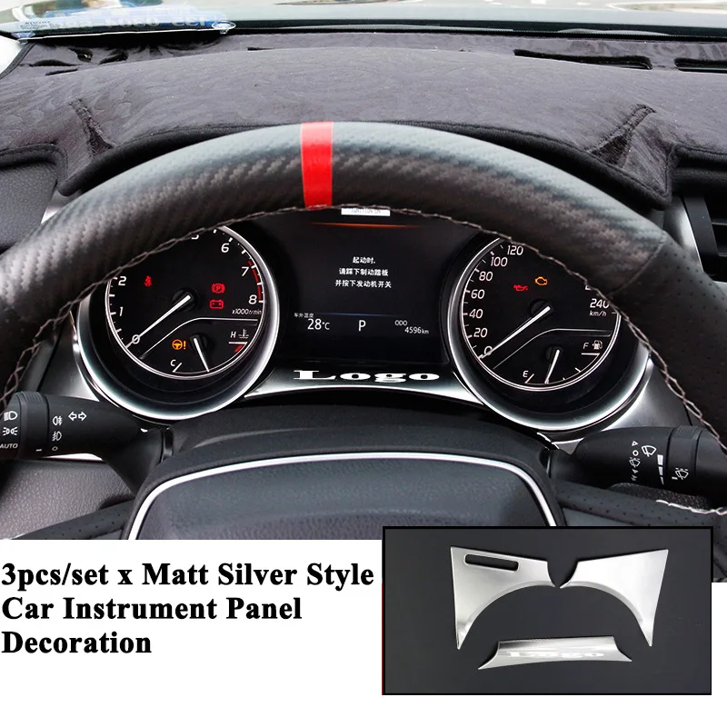 3 шт./компл. Стайлинг автомобиля Приборная панель украшение крышка отделка стикер Ремонт автомобильные аксессуары для Toyota Camry - Название цвета: Matt Silver Style