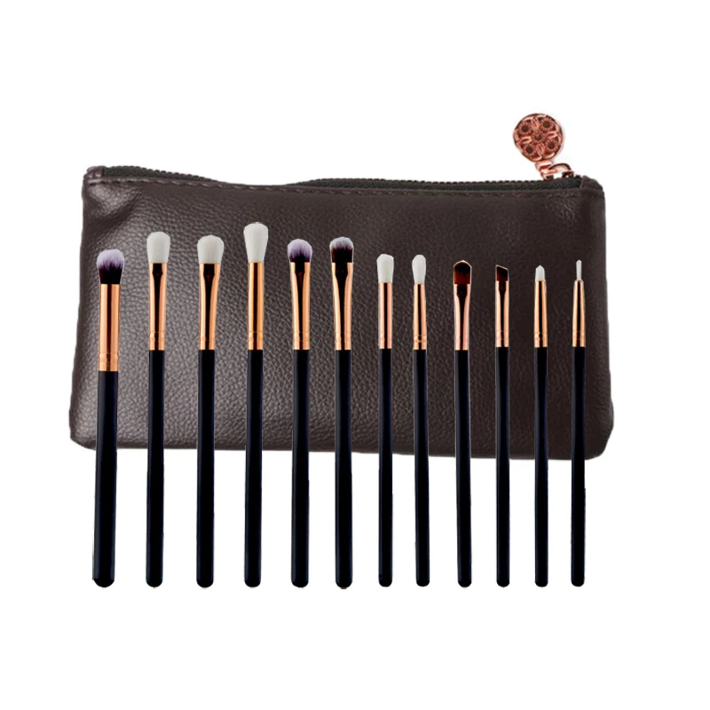 

12pcs Eyeshadow Makeup Brushes Set Pro Rose Gold Eye Shadow Blending Make Up Brushes Soft Synthetic Hair For Beauty