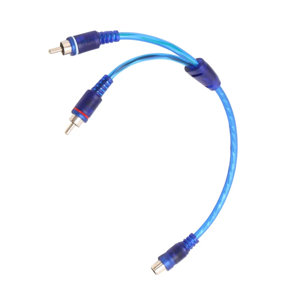 

1 Female RCA 2 Male Splitter Connector Stereo Audio Signal Adapter Cable Wire