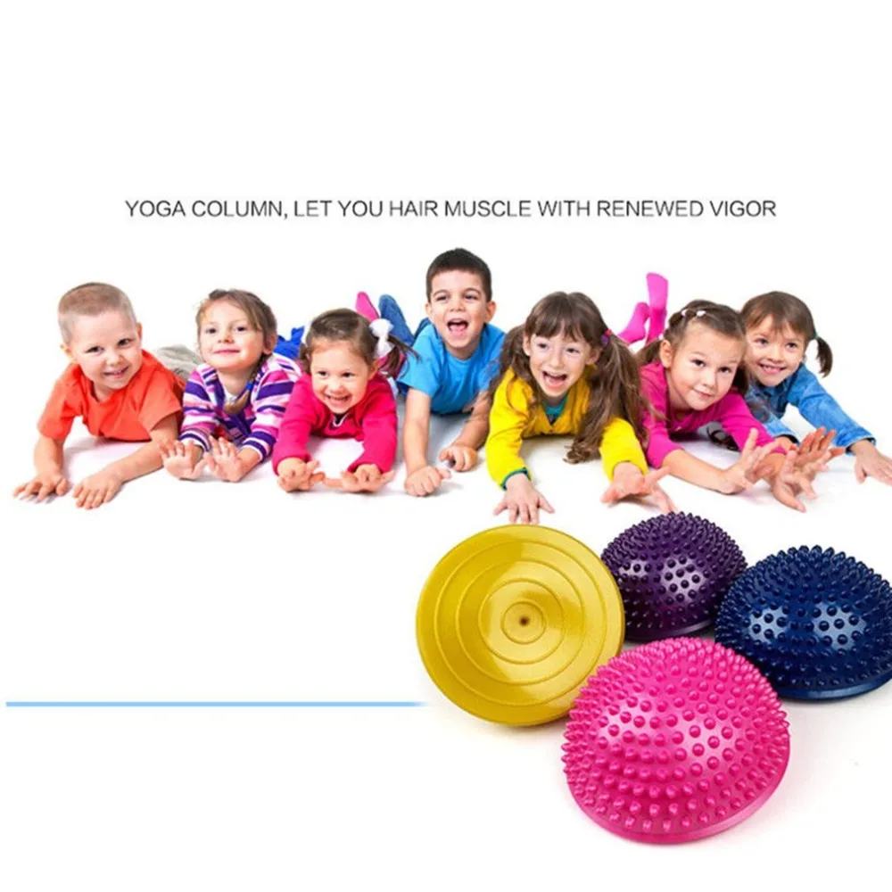 Inflatable Half Yoga Ball Exercise Fitness Equipment Balance Training Board Point Massage Ball Board for Children Dropshipping