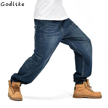 

Mens hip hop jeans men baggy jeans denim pants male streetwear casual loose jeans rap Skateboard trousers big size 30-46
