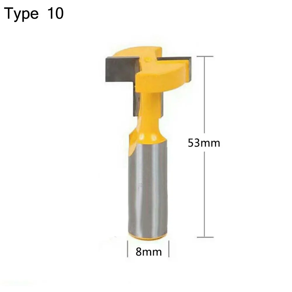 8mm Round Shank Half Round Bit 45° Lock Miter T-slot Tongue Groove Glass Rail Stile Router Bits Woodworking Tool Milling Cutter