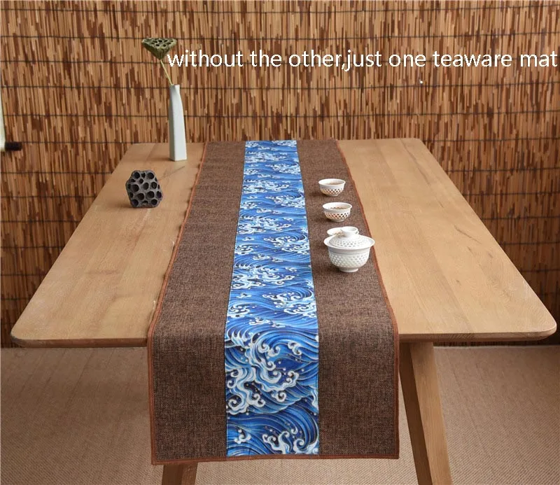 Китайский стиль винтажный узор настольная дорожка на стол для домашнего ужина Украшение Хлопок Лен коврики офисный чайный набор кунг-фу коврик чайные салфетки - Цвет: E