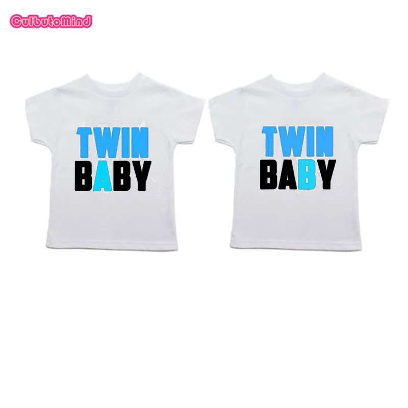 Одежда для маленьких мальчиков и девочек-близнецов Комбинезоны и футболки для близнецов летняя стильная футболка для детей, коллекция года, повседневные футболки для девочек, футболки для мальчиков