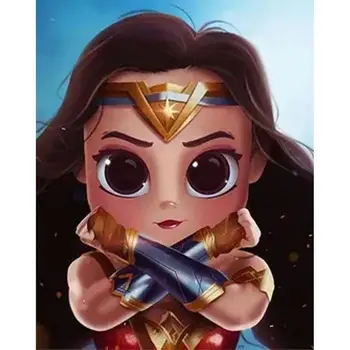 

5D DIY Diamond Painting Wonder Woman Cross Stitch drawing Full Square Diamond Embroidery Mosaic Cartoon Girl Pictures Decor Gift