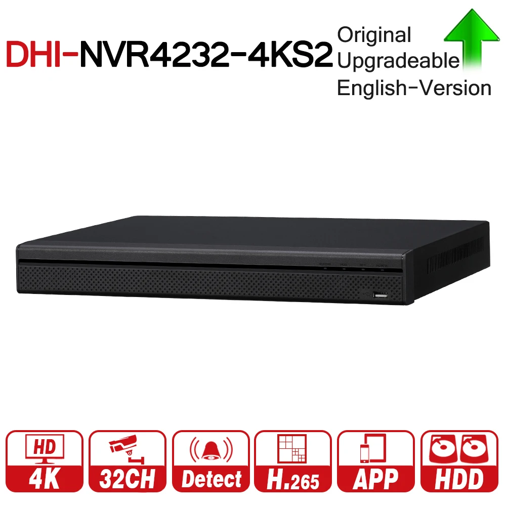 

DH NVR4232-4KS2 32Channel 1U 4K&H.265 Lite Network Video Recorder With 2SATA Interface Support H265 IP Camera For CCTV System