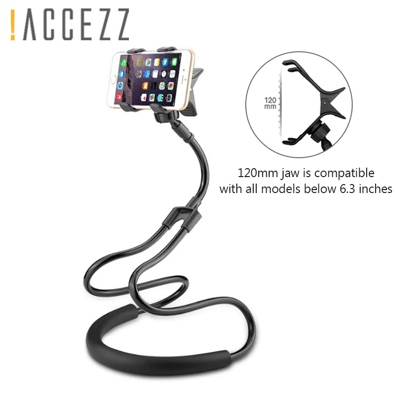 

!ACCEZZ Long Arm Adjust Lazy Neck Mount Phone Stand Holder For iPhone Universal 360 Degree Flexible Rotate Bed/Desktop Bracket
