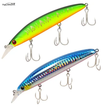 

TSURINOYA Minnow Fishing Lure 11cm/20.5g 5 colors for choose three Treble Hooks Hard Bass Fishing Tackle