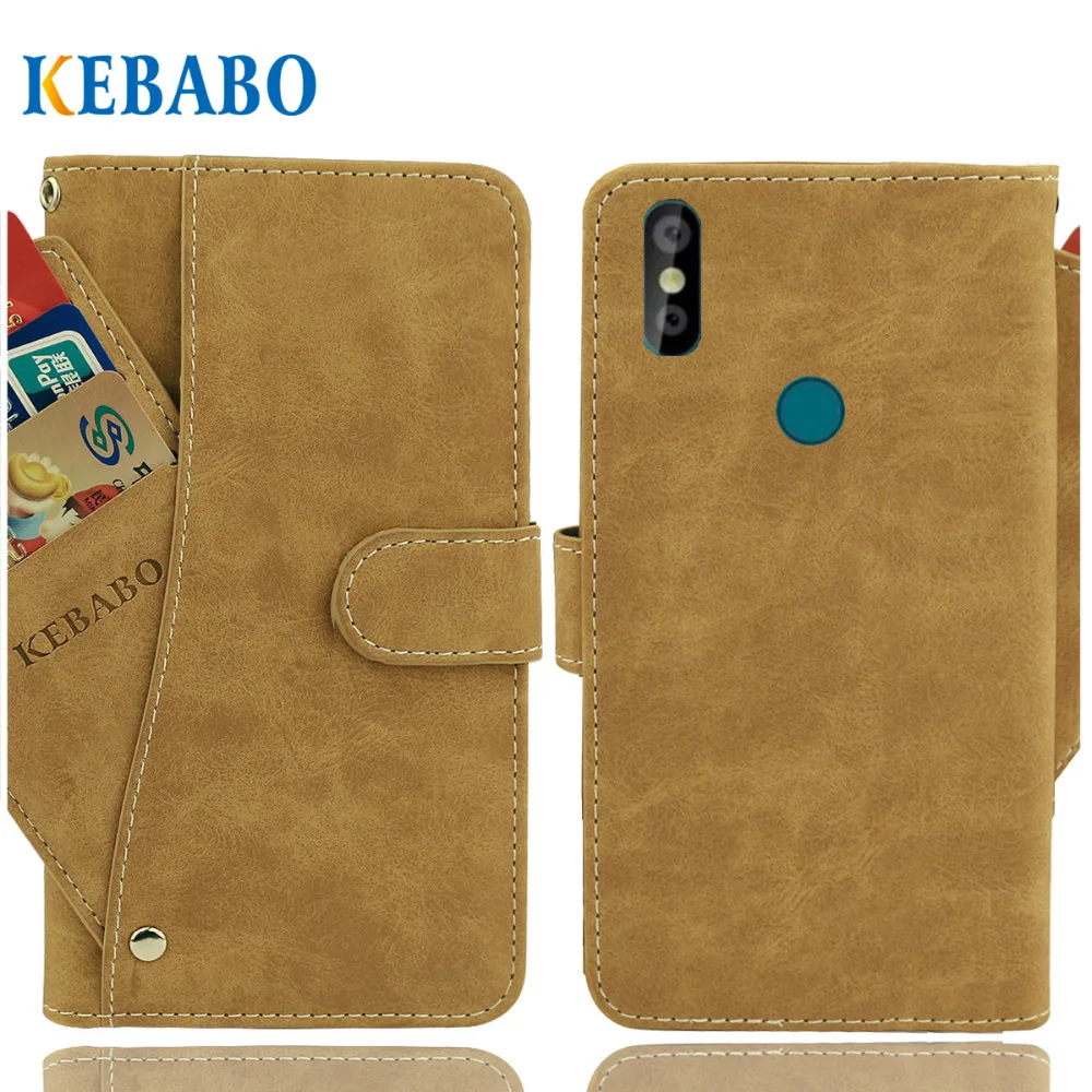 Кожаный чехол-кошелек Doogee Y8 винтажный кожаный флип-чехол 6 1 дюйма чехол для