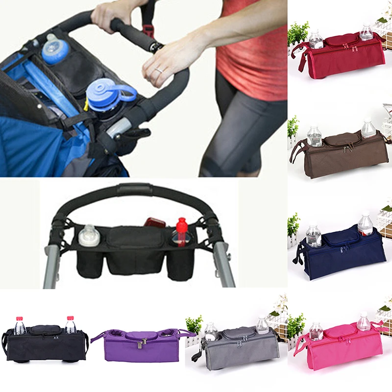 

1X Baby trolley storage bag organizer stroller buggy pram cup holder bags