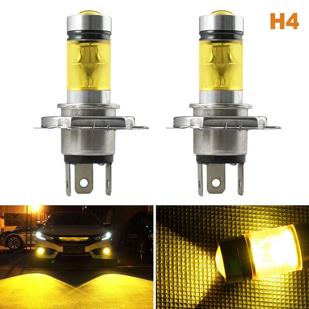2 шт./компл. H4 100 Вт Высокая мощность Автомобильный светильник s 2323 светодиодный желтый проектор противотуманный светильник дальнего света лампы