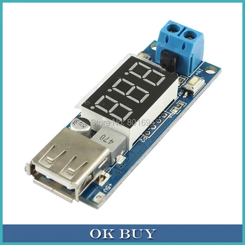 

DC-DC 4.5V-40V To 5V 2A USB Output Charger Voltage Step Down with Voltmeter Voltage Display Buck Power Supply Module