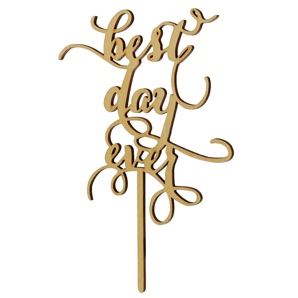 

Wooden Letters Best Day Wedding Cakes Topper Wedding Cake Decor Supplies