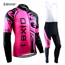 BXIO Winter Cycling Sets Invierno Ropa Ciclismo Team Women Bicycle Clothing Thermal Fleece Long Sleeve MTB Cycling Clothes 045