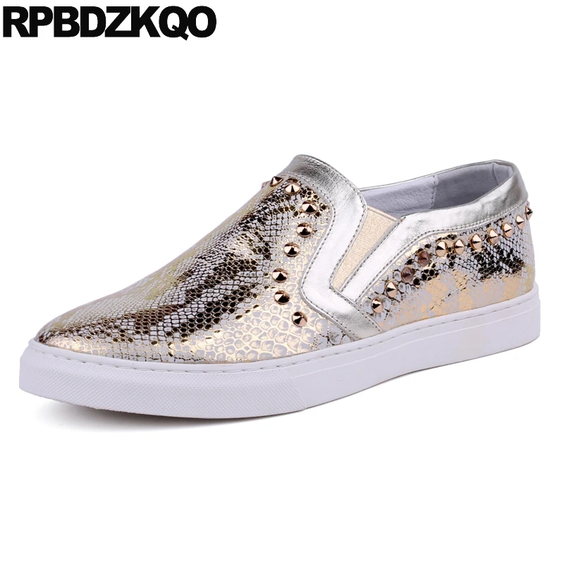 snakeskin slip on trainers