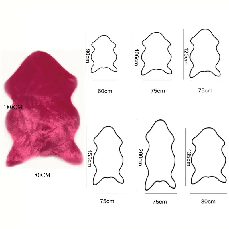Мех из искусственной овчины, ворсистый ковер для гостиной, спальни, ковер из кожи, мех, однотонный пушистый коврик, моющийся, для спальни, искусственный Mat45